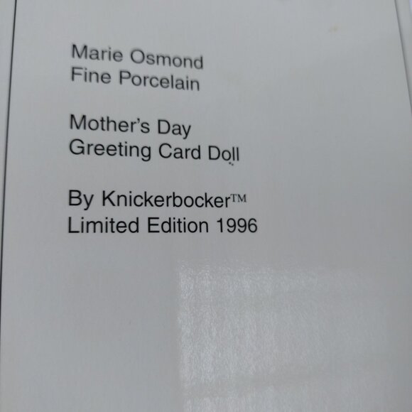 Marie Osmond Greeting Card Doll Just For You Marie Osmond Porcelain Doll - Picture 4 of 5